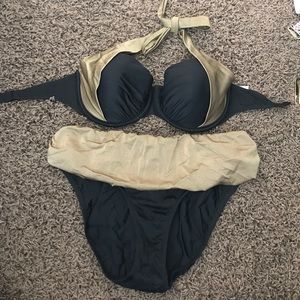 Black and gold bikini